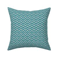 Teal Blue and Grey Jagged Electric Chevron