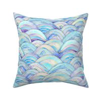 Sea waves magic blue teal turquoise purple pattern