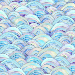 Sea waves magic blue teal turquoise purple pattern