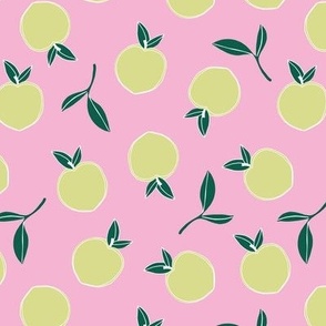 Soft minimalist summer fruit garden nursery nineties palette lime green pink