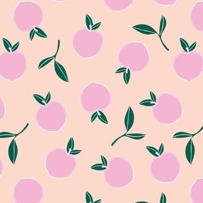 Soft minimalist summer fruit apple garden nursery blush pink green