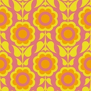 Far Out Flowers - Mid Century Modern Floral - Optimism Color Palette - SMALL