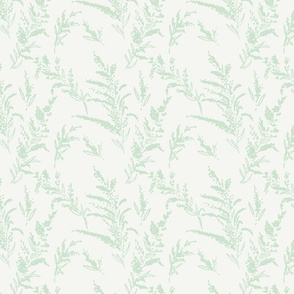 Goldenrod, Light Green on Light linen 