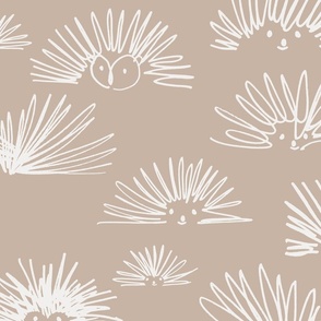 hedgehog squiggles tan and taupe large