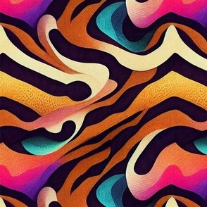 Tiger skin animal surreal colorful design