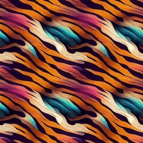 Tiger animal skin surreal colorful design
