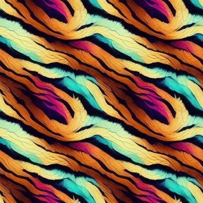 Tiger animal skin surreal colorful design