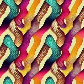 Snake skin surreal colorful  design