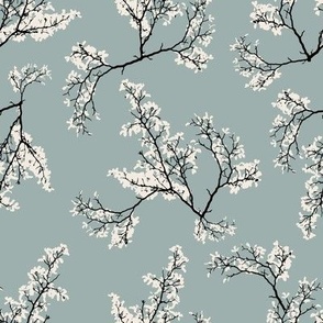 SMALL willow blossom fabric - blue