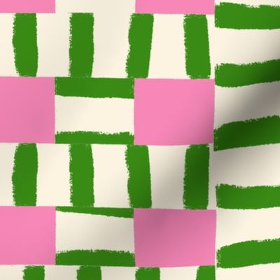 Stripes on Stripes - pink & green