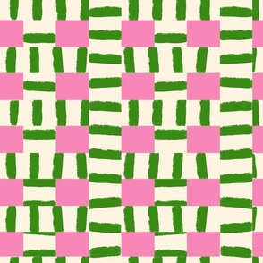 Stripes on Stripes - pink & green