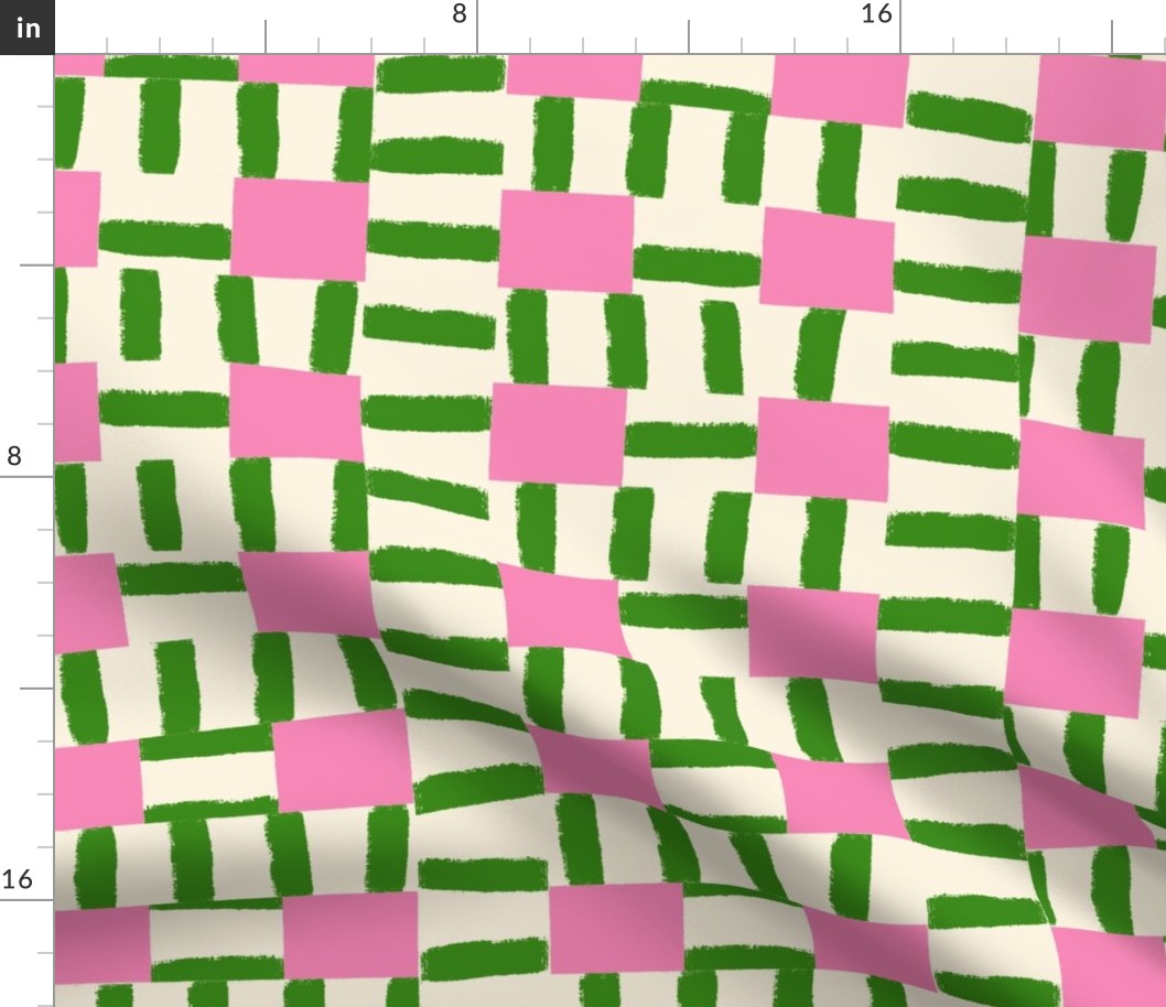 Stripes on Stripes - pink & green