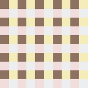 Piglet pink, butter yellow and brown plaid