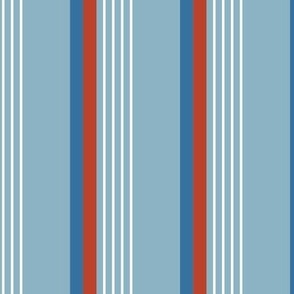 Retro stripes plaid - colorful nineties inspired basic cottage striped mudcloth design usa 4th of july blue red