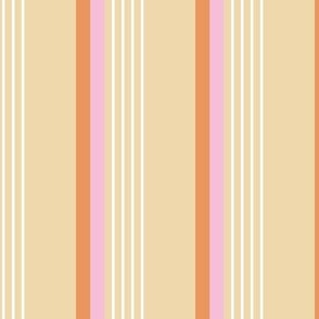 Retro stripes plaid - colorful nineties inspired basic cottage striped mudcloth design candy cream pink orange on vanilla