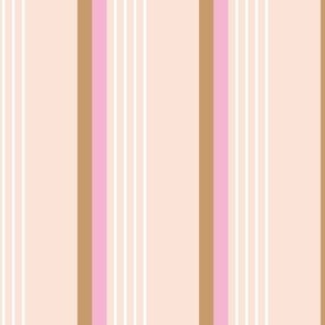 Retro stripes plaid - colorful nineties inspired basic cottage striped mudcloth design pink caramel on blush