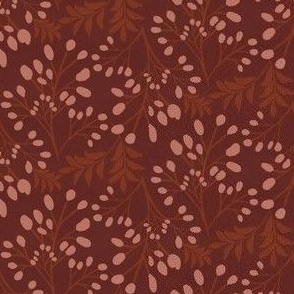 floral branches burgundy small