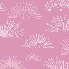 hedgehog squiggles pink large