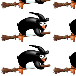 Cartoon penguin witch decal