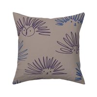 hedgehog squiggles tan and navy large