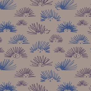 hedgehog squiggles tan and navy medium