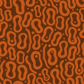 Dark Orange Abstract Animal Print