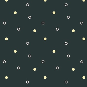 Cute Trendy Dark Green and Yellow Polka Dots Modern Geometric
