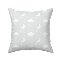 Neutral Nursery Wallpaper Moon and Clouds