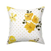 Mustard Flowers, Summer Floral Fabric (floral 3) DOTS