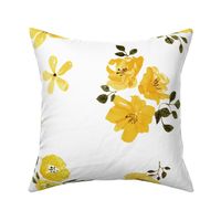 Mustard Flowers, Summer Floral Fabric (floral 3)  (floral 3)