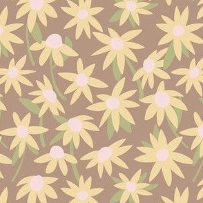Butter and pink piglet daisies - earthy tones
