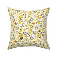 XS Mustard Flowers, Yellow Summer Floral Fabric (floral 1) extra small