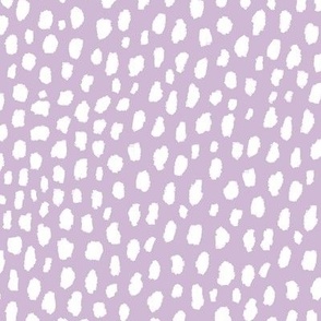 Lavender Dalmatian Polka Dot Spots Pattern (white/lavender purple)