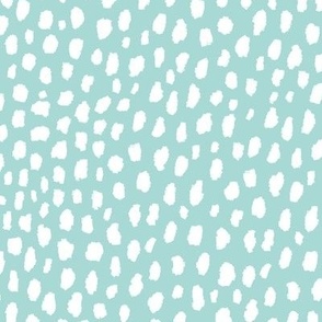 Mint Blue Dalmatian Polka Dot Spots Pattern (white/mint blue)