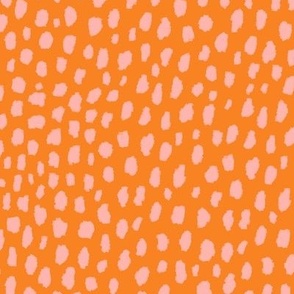 Dalmatian Polka Dot Spots Pattern (pink/orange)