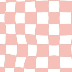 Hand Drawn Checkerboard Pattern (pink/white)