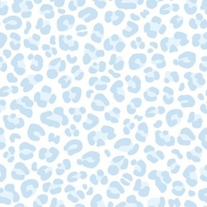 Leopard Print: Baby Blue on White