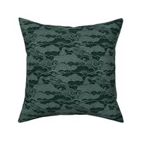 Cozy Night Sky Monochromatic Jasper Green Mini- Full Moon and Stars Over the Clouds- Dark Green- Emerald- Relaxing Home Decor- Moody Wallpaper 