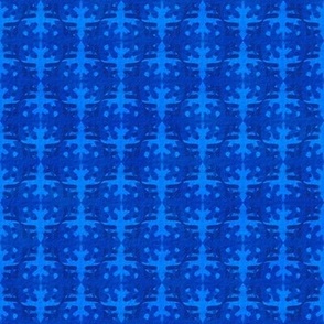 Batik Block Print Blue Fish