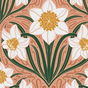 Garden Daffodil // Large in Apricot // Spring Floral