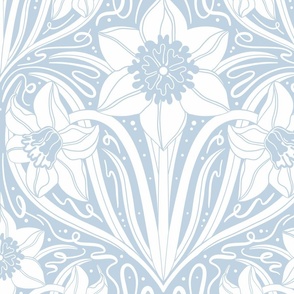 Garden Daffodil // Large in Blue Mist // Cottage Core Floral