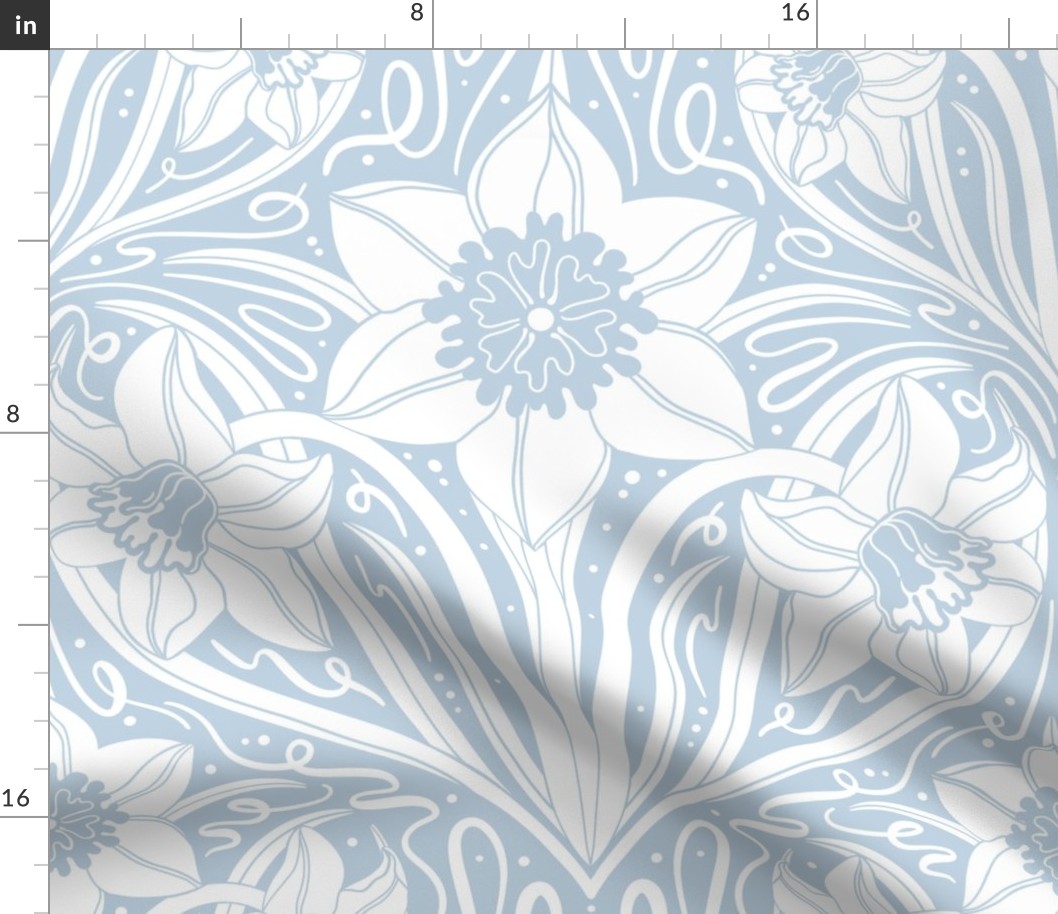 Garden Daffodil // Large in Blue Mist // Cottage Core Floral