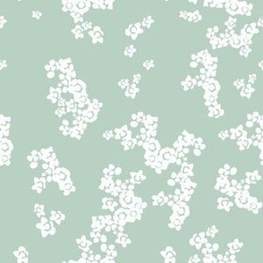 Mint Green Ditsy Floral (6" Fabric / 4.5" Wallpaper)