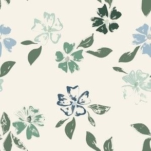 Desaturated Tropical Floral (6" Fabric / 4.5" Wallpaper)