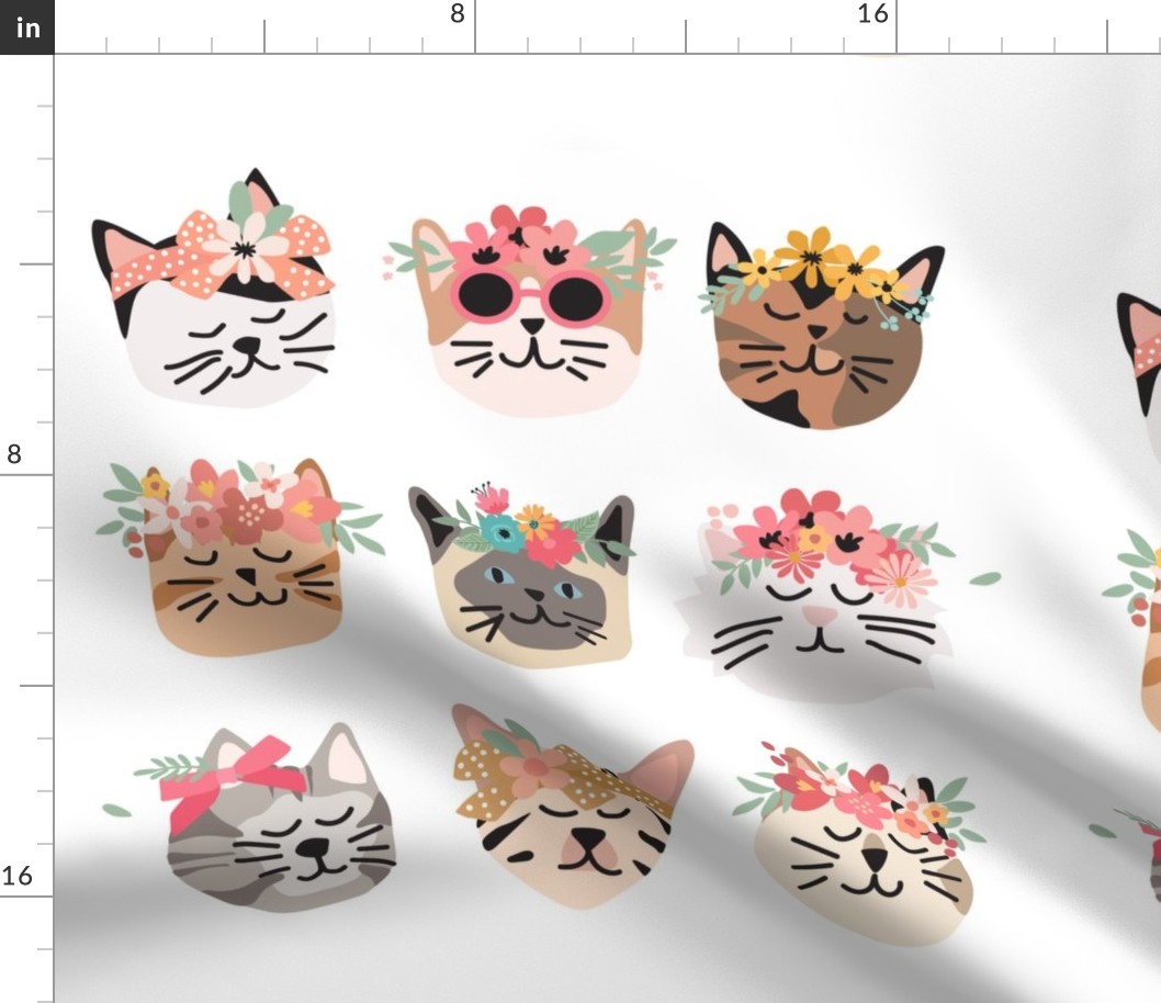 Kitty Cats with Flower Crowns - 4 inch