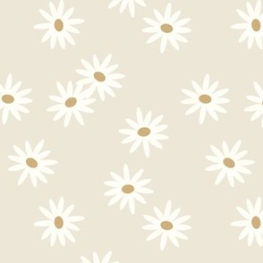 daisies - neutral beige, boho floral MEDIUM scale