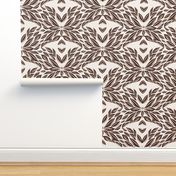 Leaves Butterfly Mandala in Light Cream