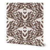 Leaves Butterfly Mandala in Light Cream