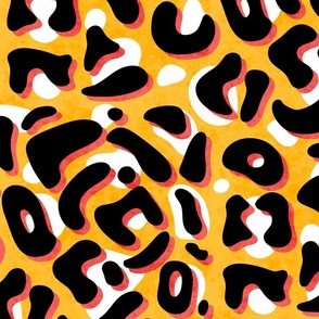 Modern Abstract Animal Print, Cheetah / Yellow Version / Large Scale, Wallpaper