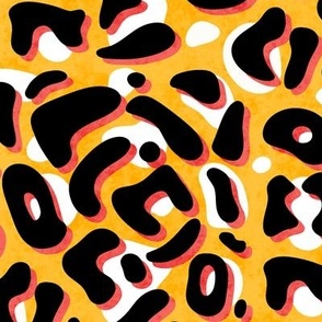 Modern Abstract Animal Print, Cheetah / Yellow Version / Medium Scale
